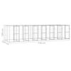 vidaXL Outdoor Dog Kennel Galvanised Steel 16.94 m²
