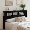 vidaXL LED Headboard Black oak 160 x 18.5 x 103.5 cm Engineered wood