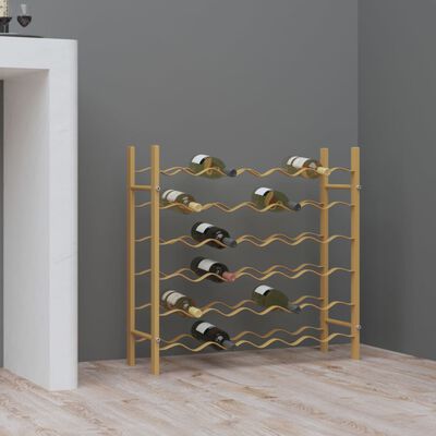 vidaXL Wine Rack for 36 Bottles Gold Metal
