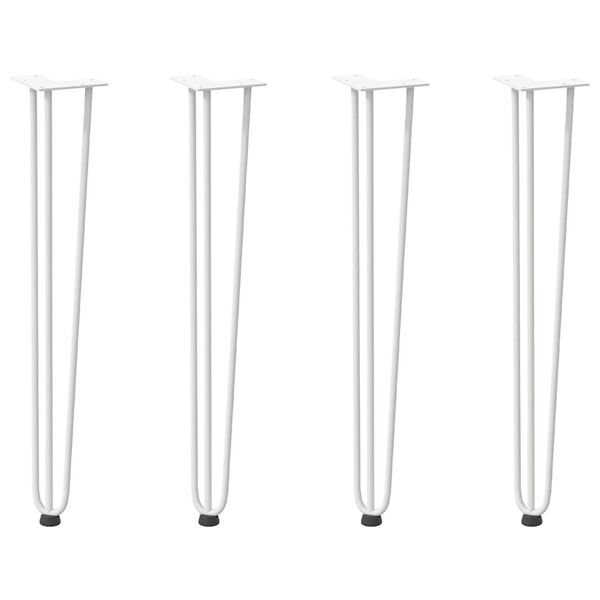 vidaXL hairpin legs for console tables for Console Table 4 pcs White 72 cm Solid Steel