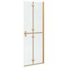 vidaXL Walk-In Shower Wall Folding Gold 70 x 6.5 x 190 cm