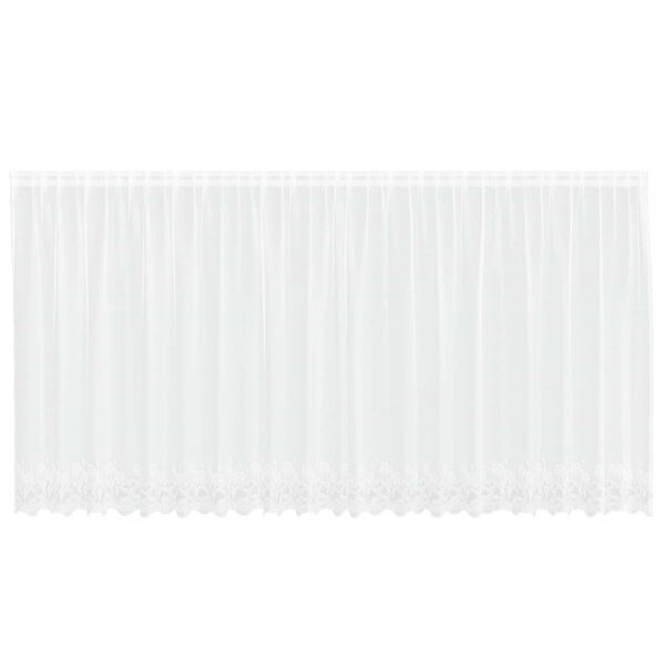 vidaXL Lace Curtain with Curtains Floral White 140 x 500 cm Polyester