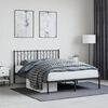 vidaXL Metal Bed Frame without Mattress with Headboard Black 135x190cm