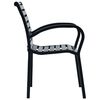 vidaXL Garden Chairs 2 pcs Black Steel and WPC