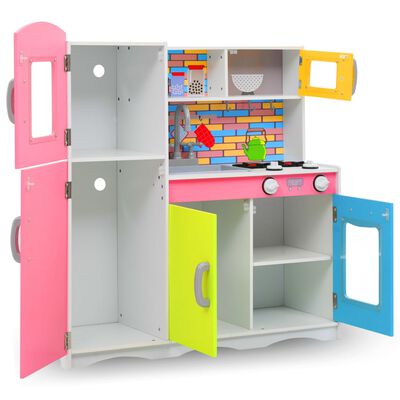 vidaXL Kids' Play Kitchen MDF 80x30x85 cm Multicolour
