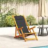 vidaXL Folding Chair with Armrests Black Acacia Wood & Textilene
