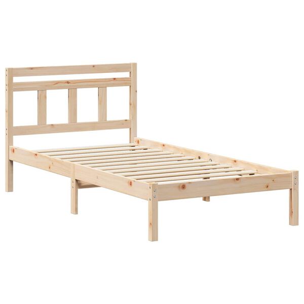 vidaXL Bed Frame Brown 90 x 200 cm Solid Pine Wood