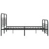 vidaXL Metal Bed Frame without Mattress with Footboard Black 140x200cm