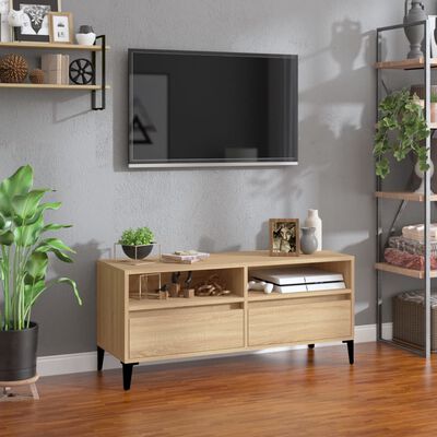 vidaXL TV Cabinet Sonoma Oak 100x34.5x44.5 cm Engineered Wood