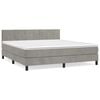 vidaXL Box Spring Bed with Mattress Light Grey 180x200 cm Velvet