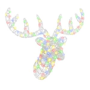 vidaXL Reindeer Head with 140 LEDs Colourful 60 cm Acrylic