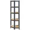 vidaXL 5-Layer Corner Shelf Anthracite Steel&Engineered Wood