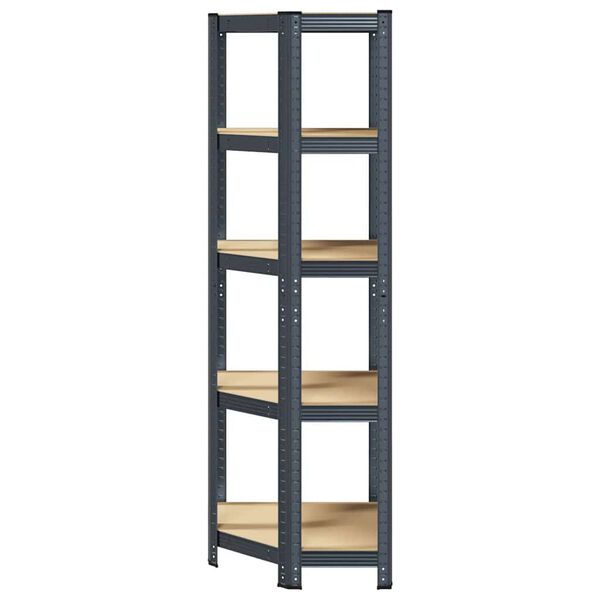 vidaXL 5-Layer Corner Shelf Anthracite Steel&Engineered Wood