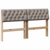 vidaXL Upholstered Headboard Taupe 140 cm Solid Pine Wood