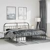 vidaXL Metal Bed Frame without Mattress with Footboard Black 193x203cm