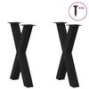 vidaXL Dining Table Legs X-Shaped 2 pcs Black 50x(72-73) cm Steel