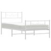 vidaXL Metal Bed Frame without Mattress with Footboard White 80x200cm