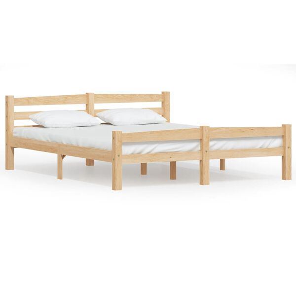 vidaXL Bed Frame without Mattress Solid Pinewood 160x200 cm