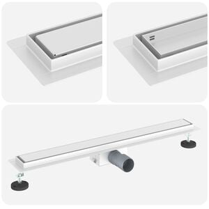 vidaXL 2 in 1 Shower Drain Silver 70 cm Stainless Steel 304