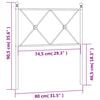 vidaXL Metal Replace Headboard White 75cm