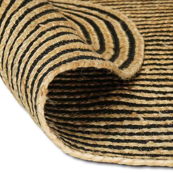 vidaXL Rug Natural and Black 100 x 152 cm Jute