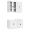 vidaXL Kitchen Unit PORTO 4 pcs High Gloss White Engineered Wood