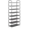 vidaXL Shoe Rack with 8 Shelves Metal and Non-woven Fabric Black