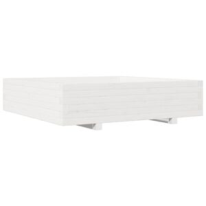vidaXL Garden Planter White 100x100x26,5 cm Solid Wood Pine