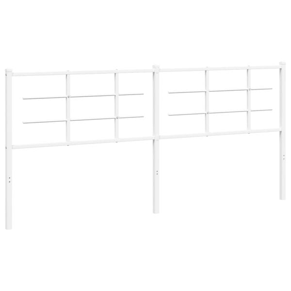 vidaXL Metal Replace Headboard White 200 cm