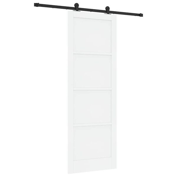 vidaXL Sliding Door White and Black 83 x 232 cm Solid Pine Wood