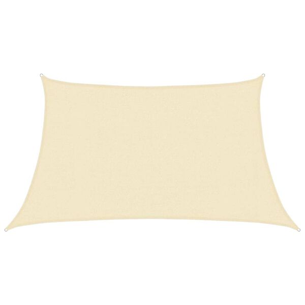 vidaXL Sunshade Sail 160 g/m² Cream 3/4x2 m HDPE