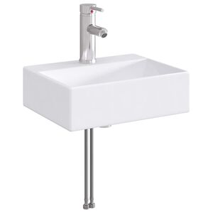 vidaXL Bathroom Sink with Faucet and Drain Chrome 39 x 30.5 x 12.5 cm