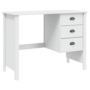 vidaXL Desk with Drawers Hill White 100 x 45 x 74 cm Solid Pine Wood
