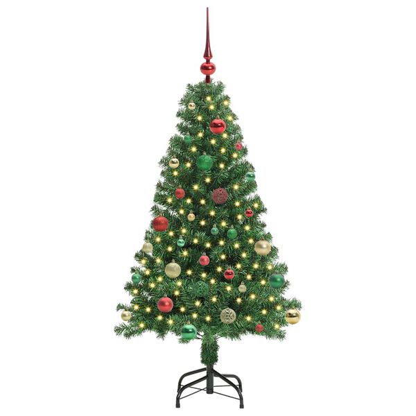 vidaXL Artificial Christmas Tree with 150 LEDs with Stand Green 150 cm