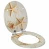 vidaXL Soft-Close Toilet Seat Yellow and White 44 x 38 cm MDF board