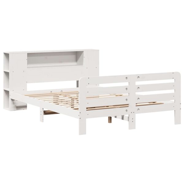 vidaXL Bed Frame without Mattress White 120x190 cm Small Double Solid Wood Pine