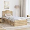 vidaXL Bed Frame with Headboard Sonoma Oak 90 x 200 cm Solid Pine Wood