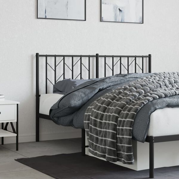 vidaXL Metal Replace Headboard Black 140 cm