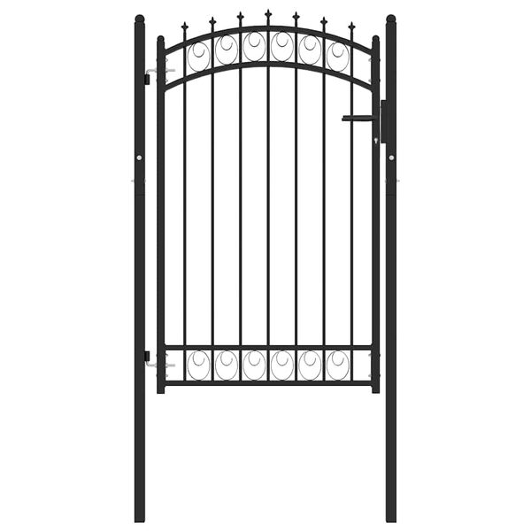 vidaXL Fence Gate with Spikes Steel 100x150 cm Black