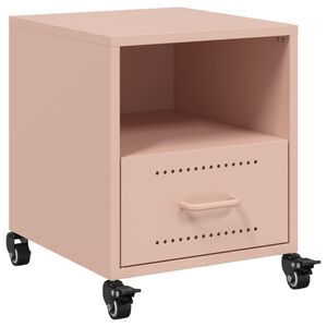 vidaXL Bedside Cabinet Pink 36x39x43.5 cm Steel
