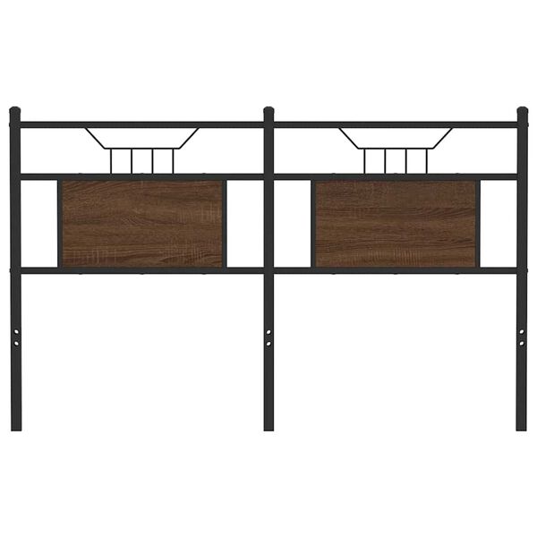 vidaXL Headboard Brown Oak 137 cm Engineered Wood and Steel