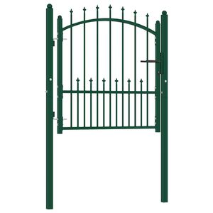 vidaXL Fence Gate Emmen with Spikes Steel 104x97 cm Green