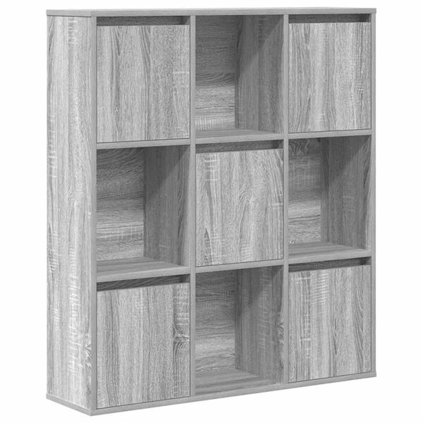 vidaXL Bookcase Grey Sonoma 89x24x101.5 cm Engineered Wood
