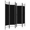 vidaXL 5-Panel Room Divider Black 200x180 cm