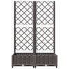 vidaXL Garden Planter with Trellis Brown 80x40x121.5 cm PP