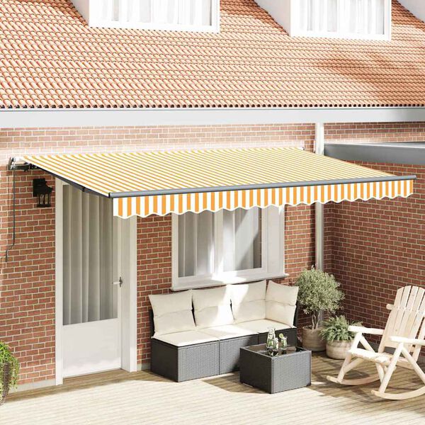 vidaXL Retractable Awning Yellow 400 x 200 cm Fabric