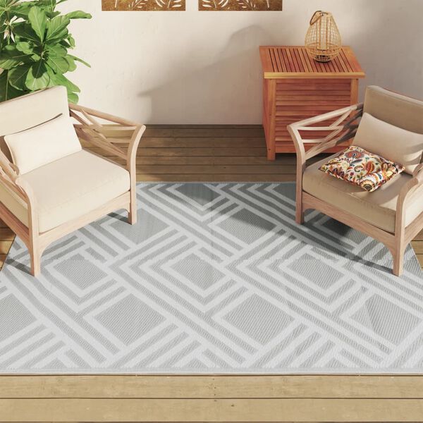 vidaXL Outdoor Carpet ARAKIL Grey 140x200 cm PP