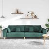 vidaXL Fabric Sofa with Cushion Dark Green 208 cm Fabric