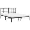 vidaXL Metal Bed Frame without Mattress with Headboard Black 160x200cm