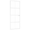 vidaXL Interior Door White 76x201.5 cm Tempered Glass&Aluminium Slim